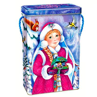 Детский подарок на Новый Год в жестяной упаковке весом 900 грамм