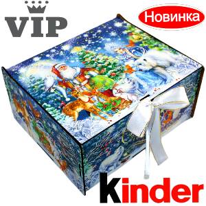 Сладкий подарок на Новый Год в картонной упаковке весом 1200 грамм по цене 2223 руб в Балее