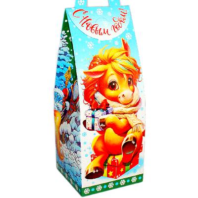 Сладкий новогодний подарок в картонной упаковке весом 290 грамм