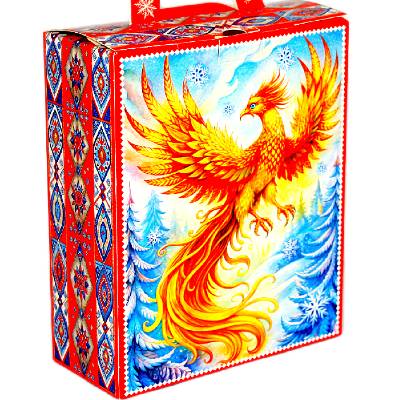 Сладкий новогодний подарок в картонной упаковке весом 750 грамм 