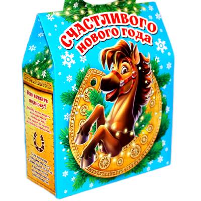 Детский подарок на Новый Год в картонной упаковке весом 800 грамм 
