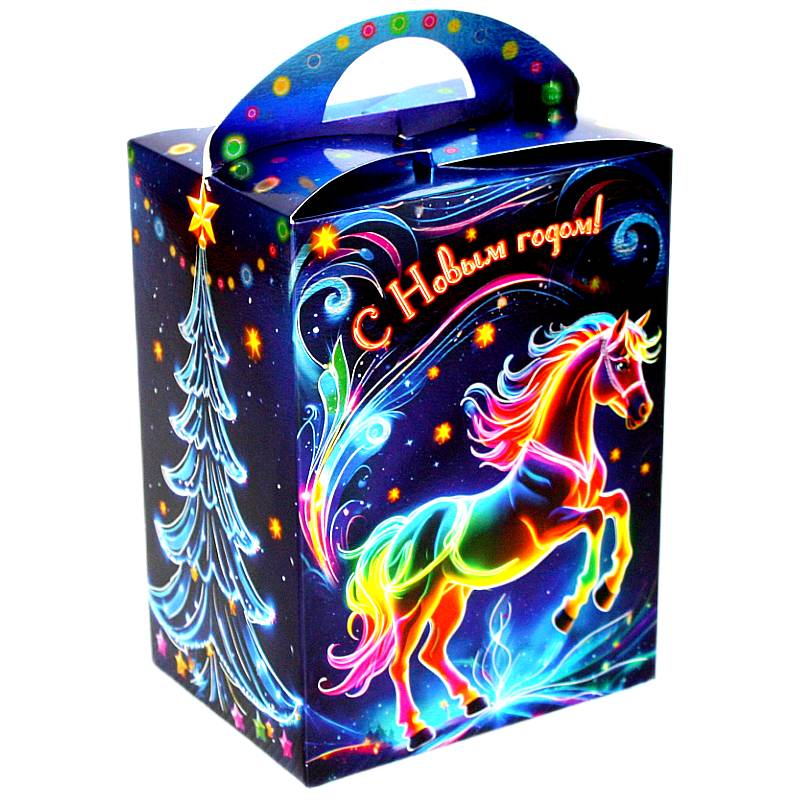 Детский подарок на Новый Год в картонной упаковке весом 1000 грамм