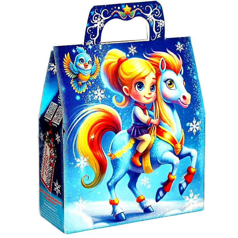 Детский подарок на Новый Год в картонной упаковке весом 600 грамм