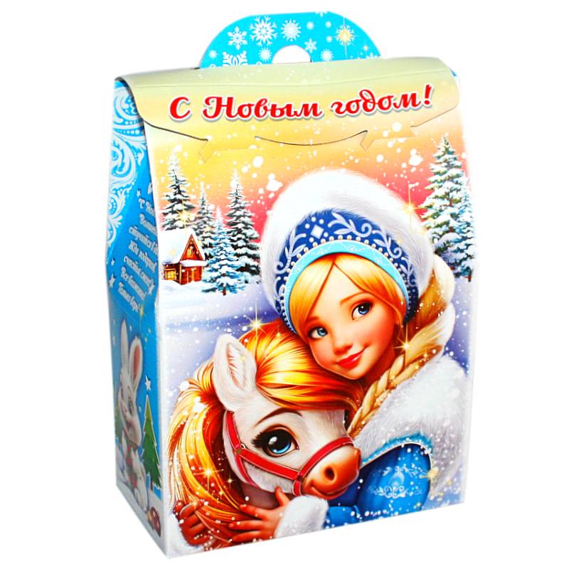 Детский подарок на Новый Год в картонной упаковке весом 700 грамм